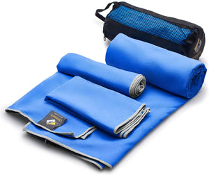 3 Size Towels at the Price of 1 - Super Pack - Fast Quick Dry · Super Absorbent · Ultra Compact · Lightweight · Antimicrobial · Set Microfiber Towels - Best For Gym Travel Camp Backpacking Yoga Fitnes